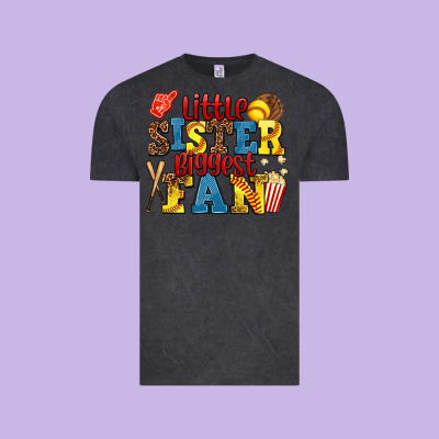 Little Sister Biggest Fan Softball Vintage Tee Designed By Adodesignshop