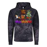 Cloud Black happy hallothanksmas trees Vintage Hoodie - AdoDesignShop