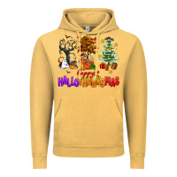 Vintage Mustard happy hallothanksmas trees Vintage Hoodie - AdoDesignShop