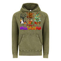 Happy Hallothanksmas Trees Vintage Hoodie | Teevron