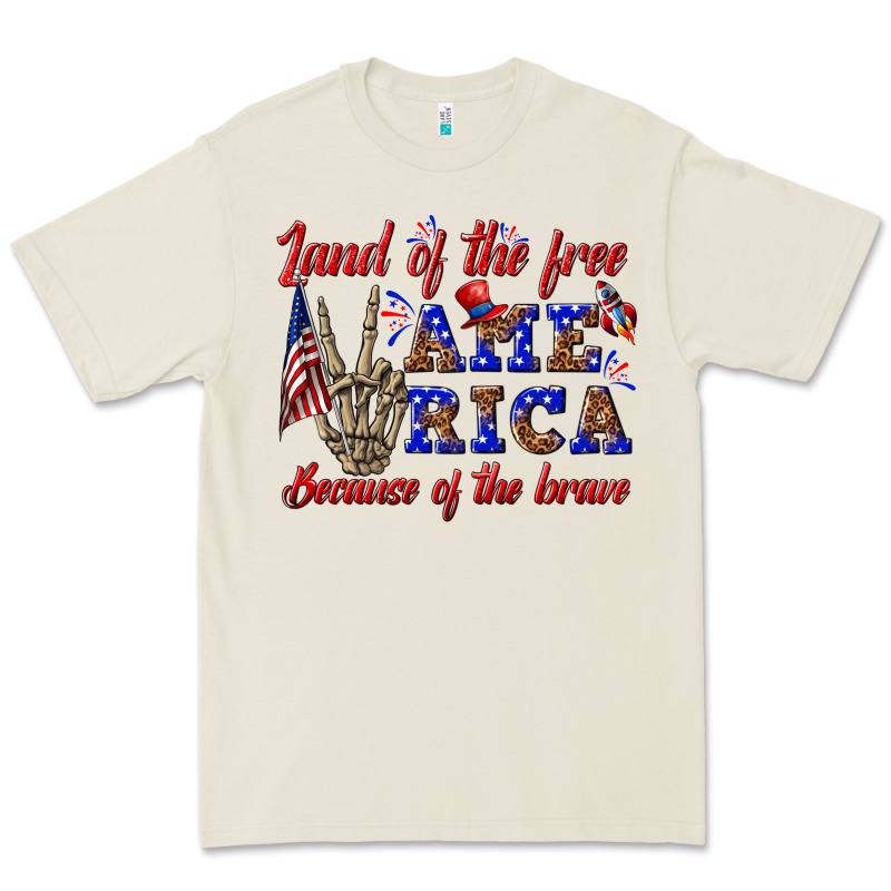Land Of The Free America Because Of The Brave Premium Tee by texasbilliewilder | Teevron