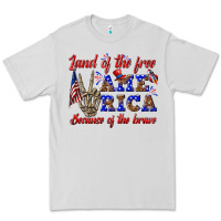 Dove Grey land of the free america because of the brave Premium Tee - texasbilliewilder