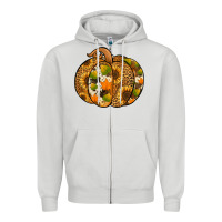 Dove Grey Leopard cowhide sunflower pumpkin Zipper Hoodie - NancyCooperArtShop