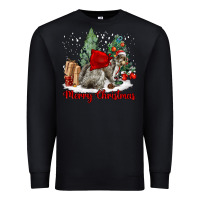 Black Merry Christmas Gray Squirrel Premium Sweatshirt - LillyAllenDesigns