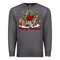 Charcoal Heather Merry Christmas Gray Squirrel Premium Sweatshirt - LillyAllenDesigns