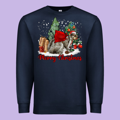 Merry Christmas Gray Squirrel Premium Sweatshirt Designed By Lillyallendesigns
