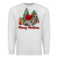 Oatmeal Heather Merry Christmas Gray Squirrel Premium Sweatshirt - LillyAllenDesigns