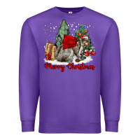 Purple Merry Christmas Gray Squirrel Premium Sweatshirt - LillyAllenDesigns