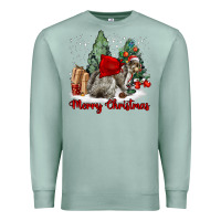 Seafoam Merry Christmas Gray Squirrel Premium Sweatshirt - LillyAllenDesigns
