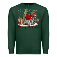 Sports Green Merry Christmas Gray Squirrel Premium Sweatshirt - LillyAllenDesigns
