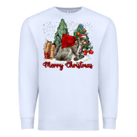 White Merry Christmas Gray Squirrel Premium Sweatshirt - LillyAllenDesigns