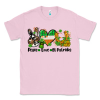 Bubblegum Pink peace love st patricks Classic Tee - AdoDesignShop
