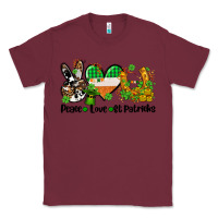 Burgundy peace love st patricks Classic Tee - AdoDesignShop