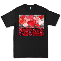 Black valentine's day red hearts red leopard Premium Tee - BarkalooDesign
