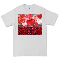 Dove Grey valentine's day red hearts red leopard Premium Tee - BarkalooDesign