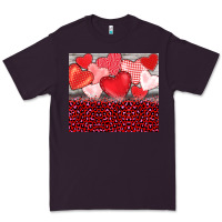 Plum valentine's day red hearts red leopard Premium Tee - BarkalooDesign