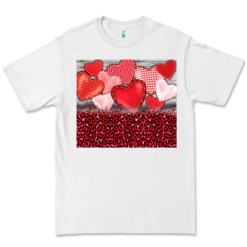 Valentine's Day Red Hearts Red Leopard Premium Tee by BarkalooDesign | Teevron