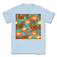 Dusty Blue plaid fall pumpkin seamless Classic Tee - AdoDesignShop