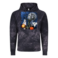 Cloud Black halloween tree and ghosts Vintage Hoodie - AdoDesignShop