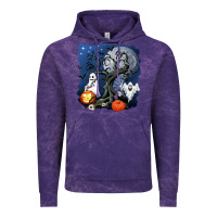 Cloud Purple halloween tree and ghosts Vintage Hoodie - AdoDesignShop