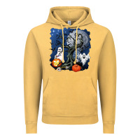 Vintage Mustard halloween tree and ghosts Vintage Hoodie - AdoDesignShop