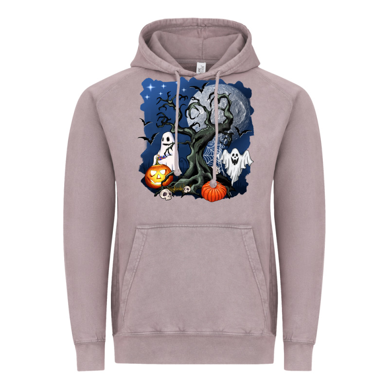 Halloween Tree And Ghosts Vintage Hoodie by AdoDesignShop | Teevron