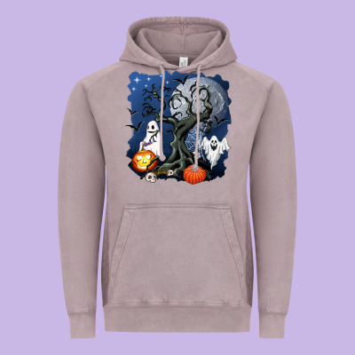Halloween Tree And Ghosts Vintage Hoodie Designed By Adodesignshop