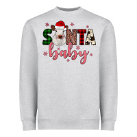 Heather Grey Santa baby Cow Heavyweight Sweatshirt - JahusDesignShop