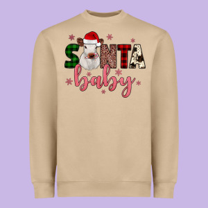 Santa Baby Cow Heavyweight Sweatshirt Designed By Jahusdesignshop