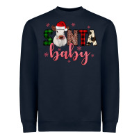 Navy Santa baby Cow Heavyweight Sweatshirt - JahusDesignShop