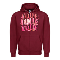 Burgundy love love love valentines day Zipper Hoodie - MaliasSmallBusiness