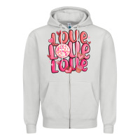 Dove Grey love love love valentines day Zipper Hoodie - MaliasSmallBusiness