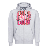 Heather Grey love love love valentines day Zipper Hoodie - MaliasSmallBusiness
