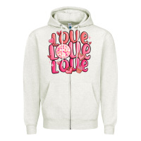 Oatmeal Heather love love love valentines day Zipper Hoodie - MaliasSmallBusiness