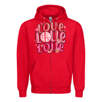 Red love love love valentines day Zipper Hoodie - MaliasSmallBusiness