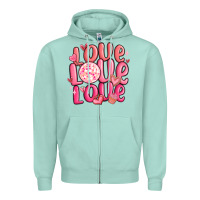 Seafoam love love love valentines day Zipper Hoodie - MaliasSmallBusiness