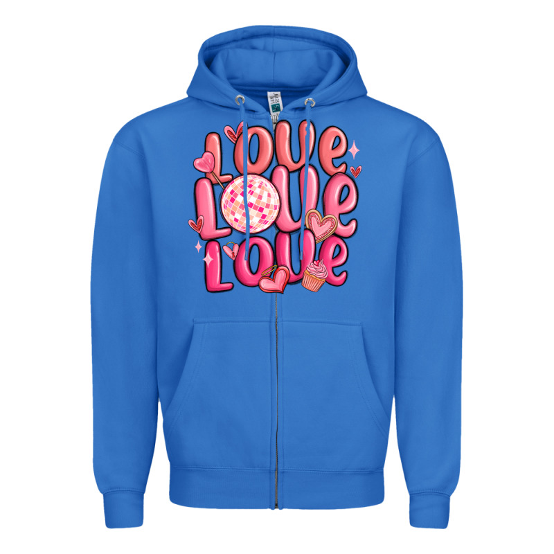 Love Love Love Valentines Day Zipper Hoodie by MaliasSmallBusiness | Teevron