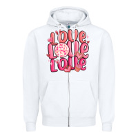 White love love love valentines day Zipper Hoodie - MaliasSmallBusiness