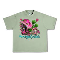 Oil Green cowgirl vibes with boots and gun Urban Heavy Tee - AdoDesignShop