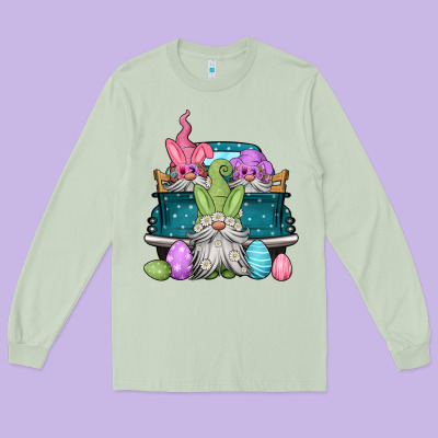Easter Gnomes Farm Truck Long Sleeve Tee Designed By Jasminsmagicworld