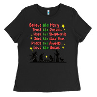 Black jesus and family belive like mary Ladies Tee - MaliasSmallBusiness