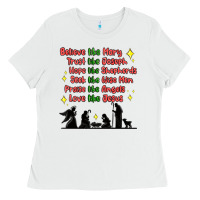 White jesus and family belive like mary Ladies Tee - MaliasSmallBusiness