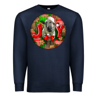 Navy christmas hampshire sheep Premium Sweatshirt - LillyAllenDesigns