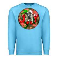 Ocean Blue christmas hampshire sheep Premium Sweatshirt - LillyAllenDesigns
