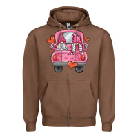 Chestnut valentines day gnome truck Zipper Hoodie - MaliasSmallBusiness
