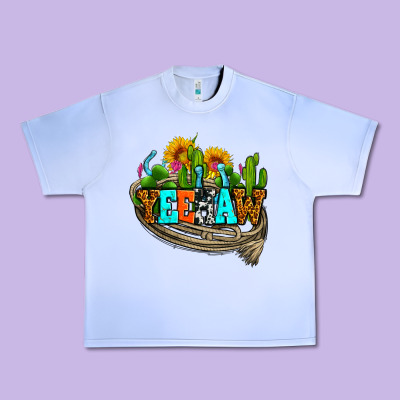 Yeehaw And Cactus With Horseshoe Urban Heavy Tee Designed By Adodesignshop