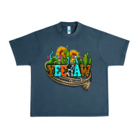 Midnight Navy yeehaw and cactus with horseshoe Urban Heavy Tee - AdoDesignShop