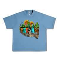 Pebble Blue yeehaw and cactus with horseshoe Urban Heavy Tee - AdoDesignShop