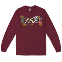 Burgundy western nurse Long Sleeve Tee - BarkalooDesign
