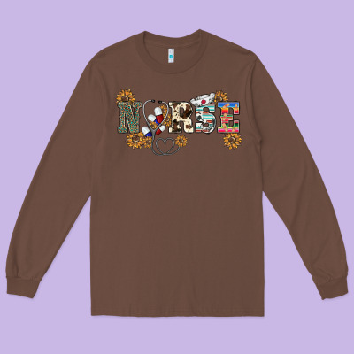 Western Nurse Long Sleeve Tee Designed By Barkaloodesign